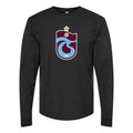Men's Trabzonspor Soccer Logo Long sleeves Cotton Blend T-Shirt - Black