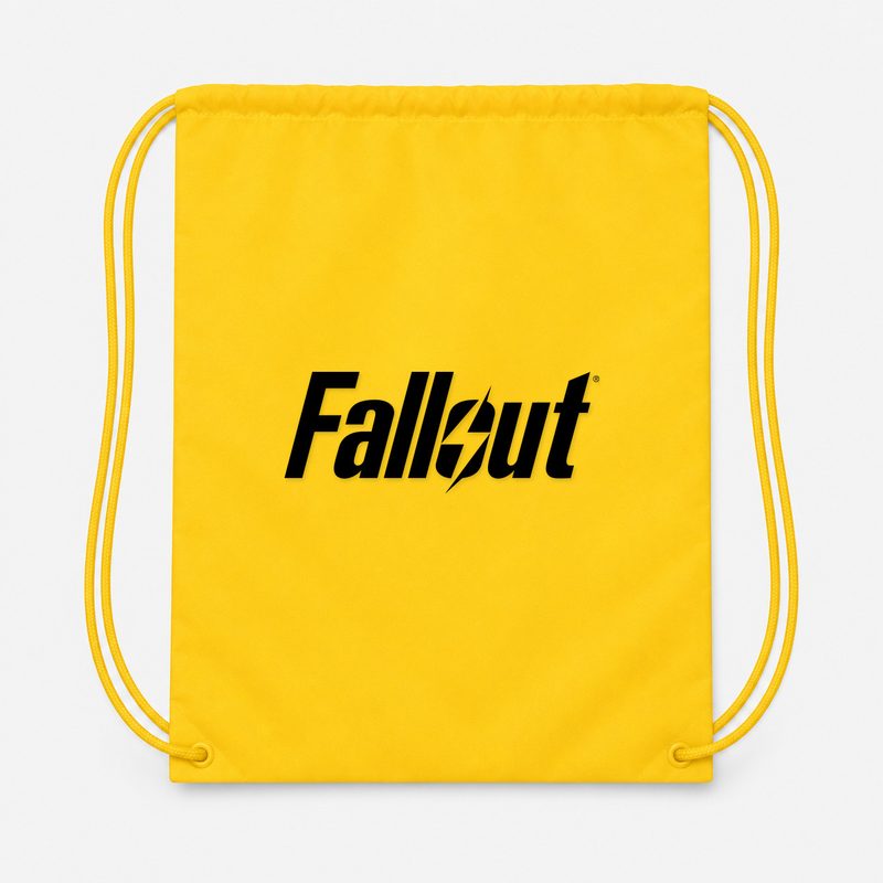 Fallout Black Drawstring Bag - Yellow