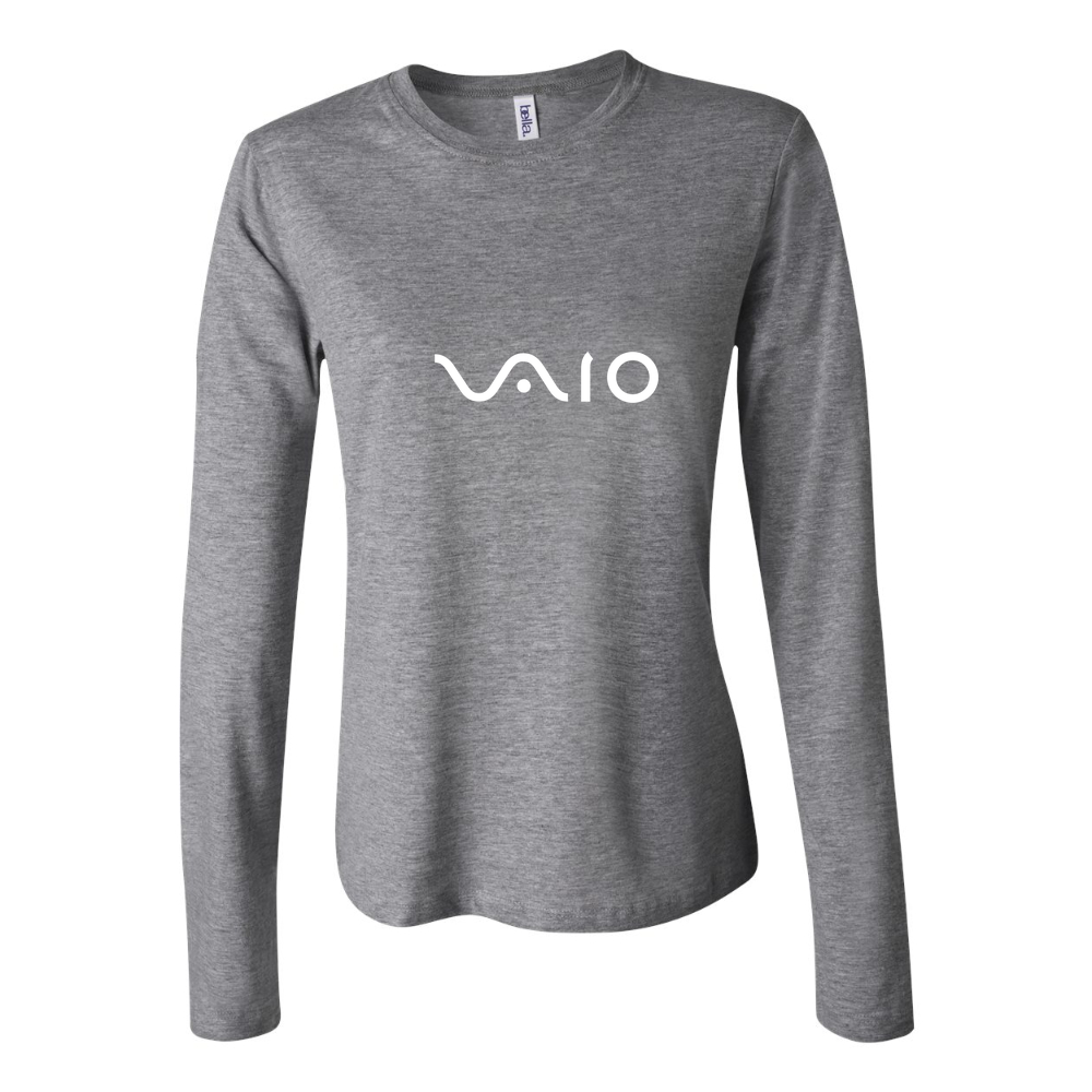 Women's sony vaio curvy logo White Long Sleeve T-Shirt - Gray