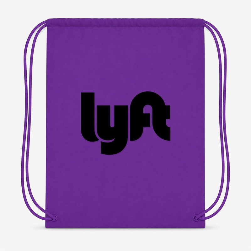 Lyft Black Drawstring Bag - Purple