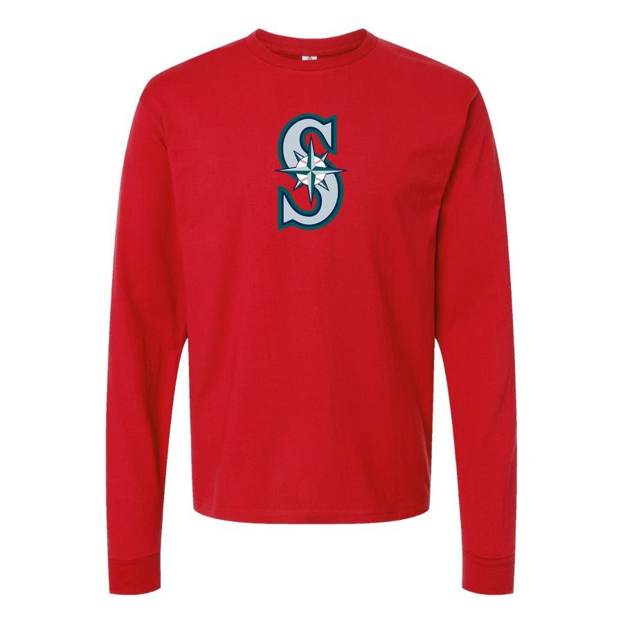 Men's Seattle Mariners Long sleeves Cotton Blend T-Shirt - Red