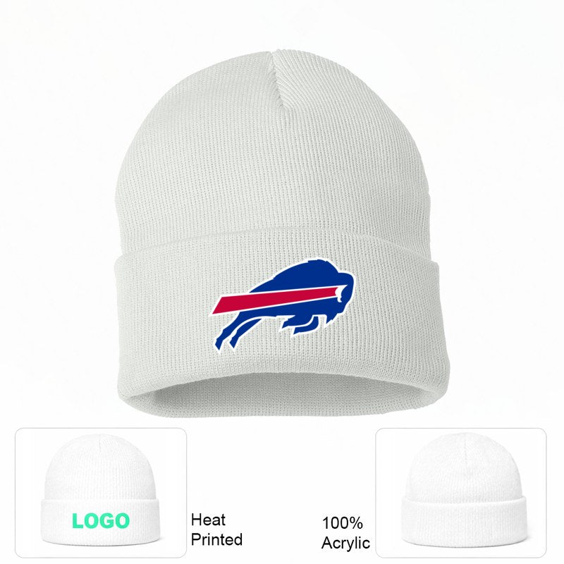 Buffalo Bills White Beanie Hat