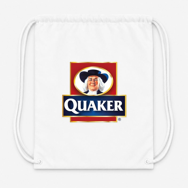 Quaker Food Drawstring Bag - White
