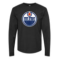 Men's Edmonton Oilers Long sleeves Cotton Blend T-Shirt - Black