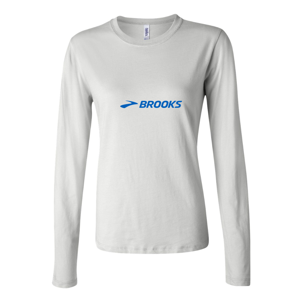 Women's Brooks Logo 1536x864 Long Sleeve T-Shirt - White