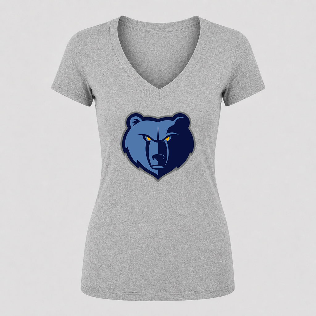 Women's Memphis Grizzlies V Neck T-Shirt in gray