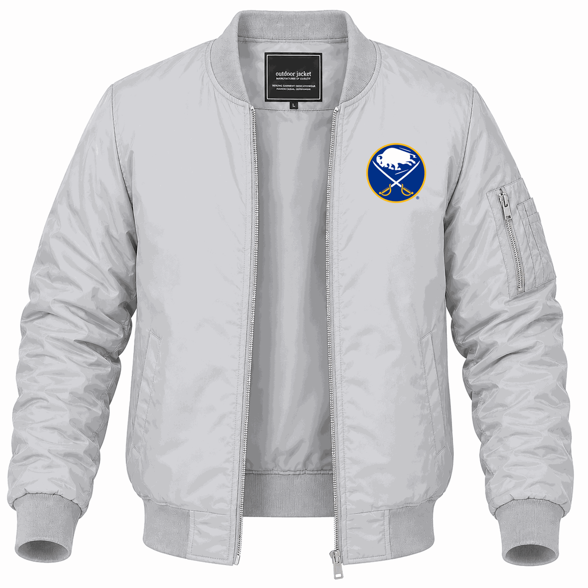 Men's Buffalo Sabres Lightweight Bomber Jacket - Gray