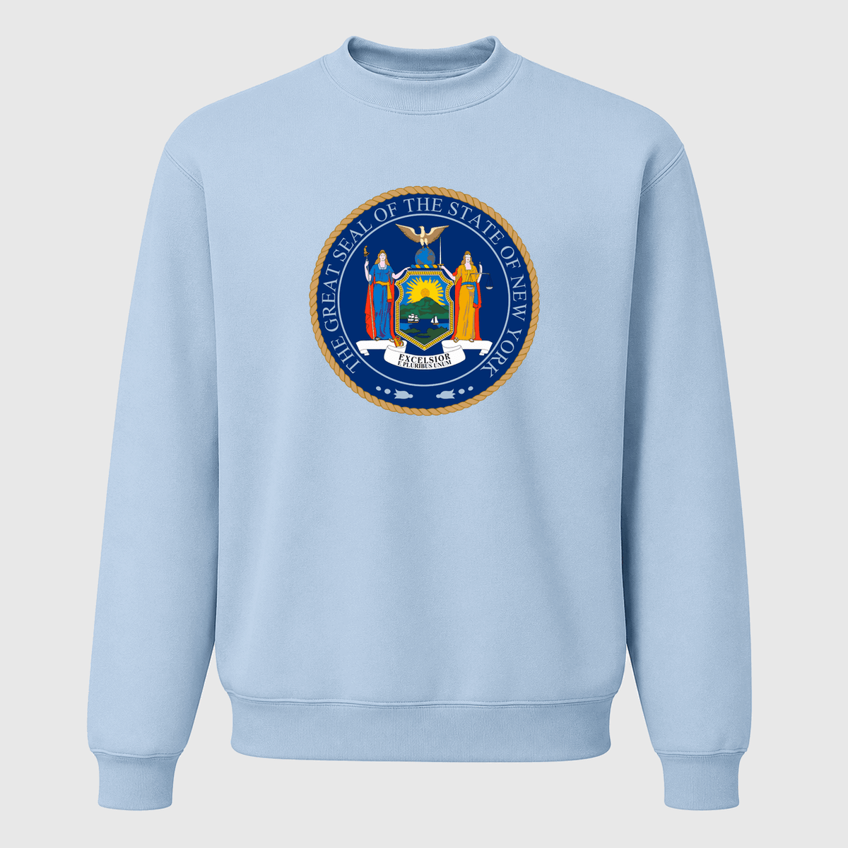 Men's New York State Seal Crewneck Sweatshirt - Sky Blue