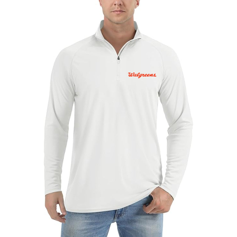 Walgreens logo quarter-zip athletic shirt in White