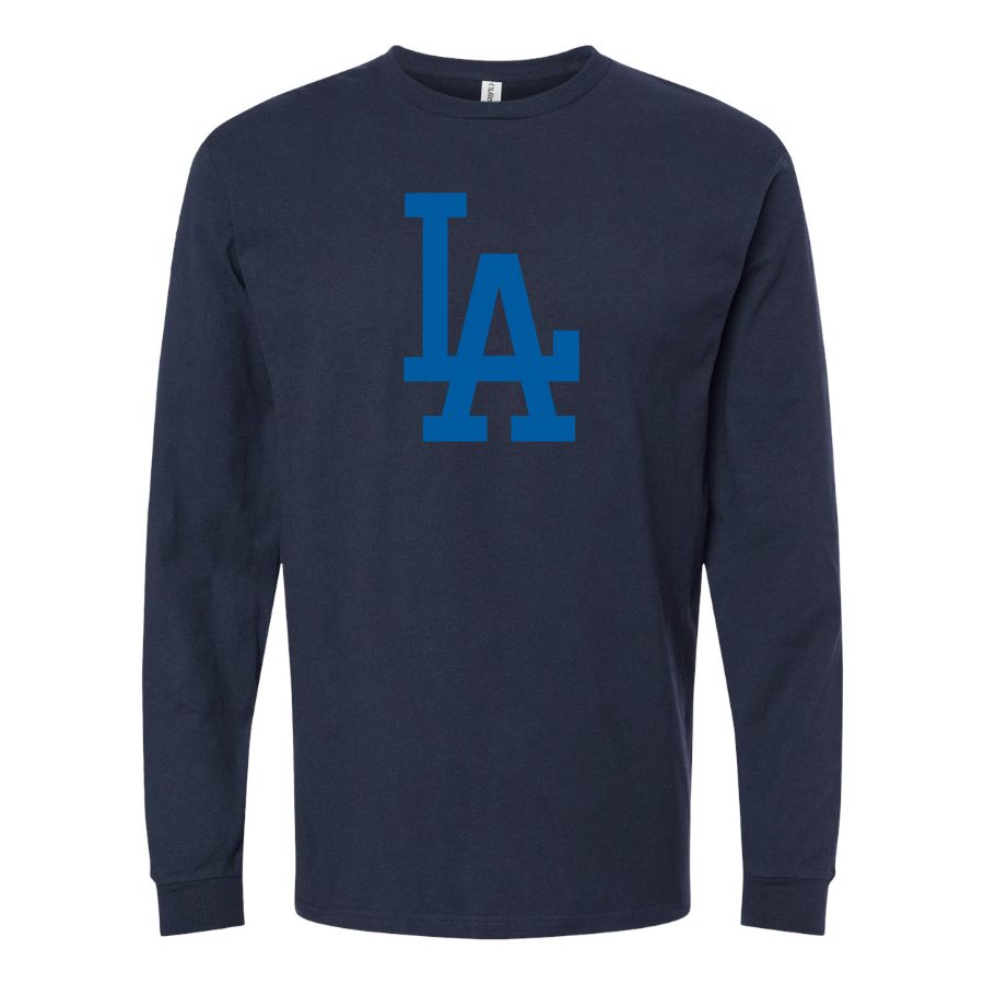 Men's Los Angeles Dodgers Long sleeves Cotton Blend T-Shirt - Navy