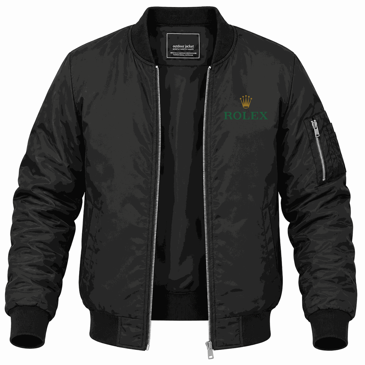 Men's Rolex Lightweight Bomber Jacket - Black