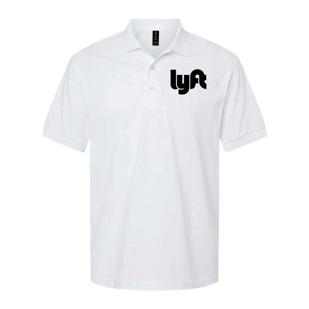 Men's Lyft Black Logo Dry Blend Polo - White