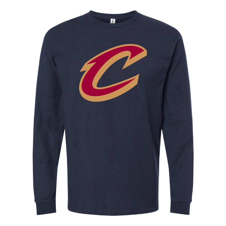 Men's Cleveland Cavaliers Long sleeves Cotton Blend T-Shirt - Navy