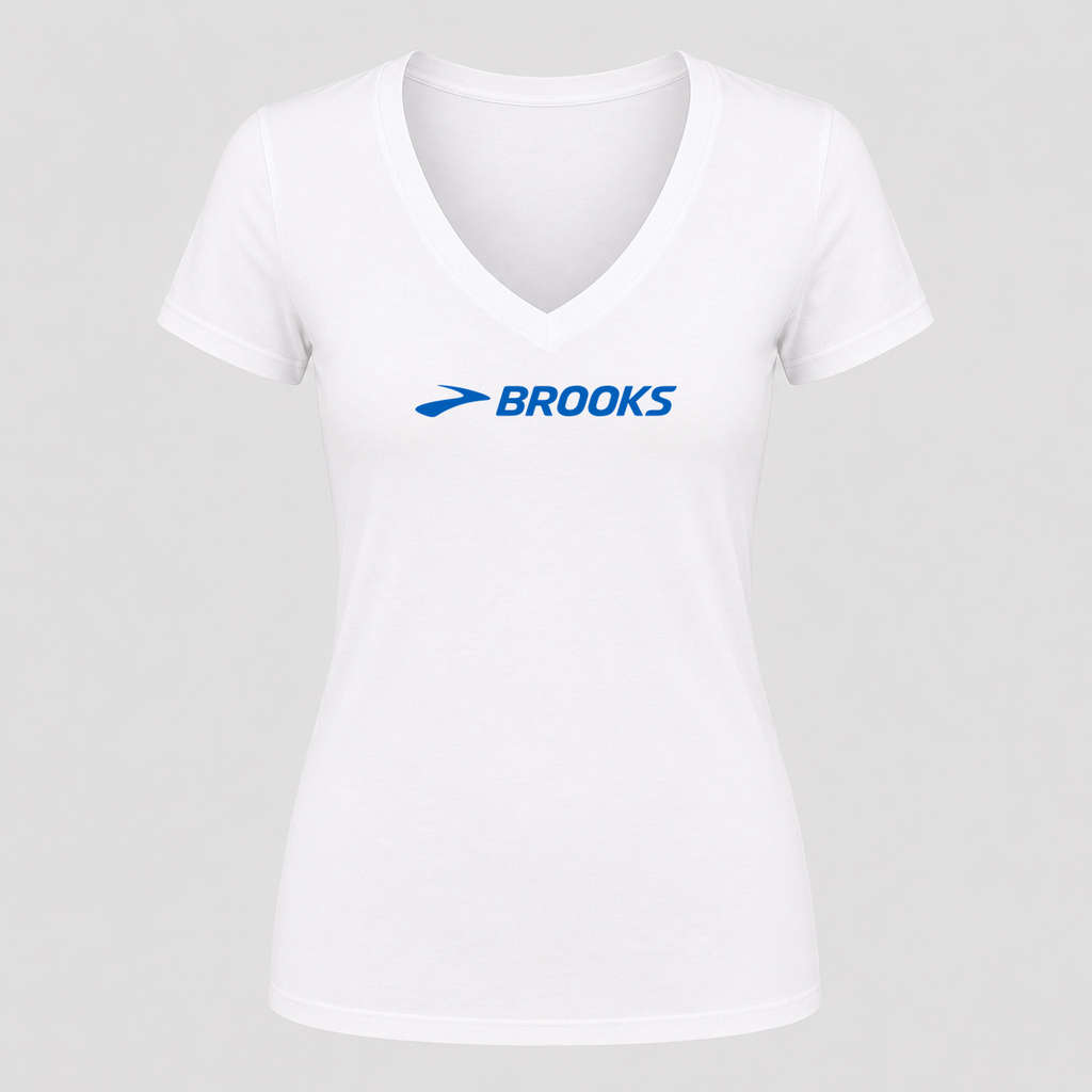 Women's Brooks V Neck T-Shirt in white