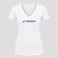 Women's Brooks V Neck T-Shirt in white