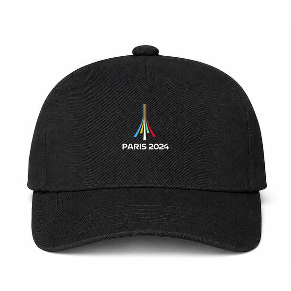 Olympics Paris 2024 White Logo Black Dad Baseball Cap Hat