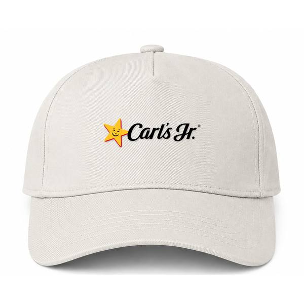 Carl's Jr. Logo Beige Dad Baseball Cap Hat