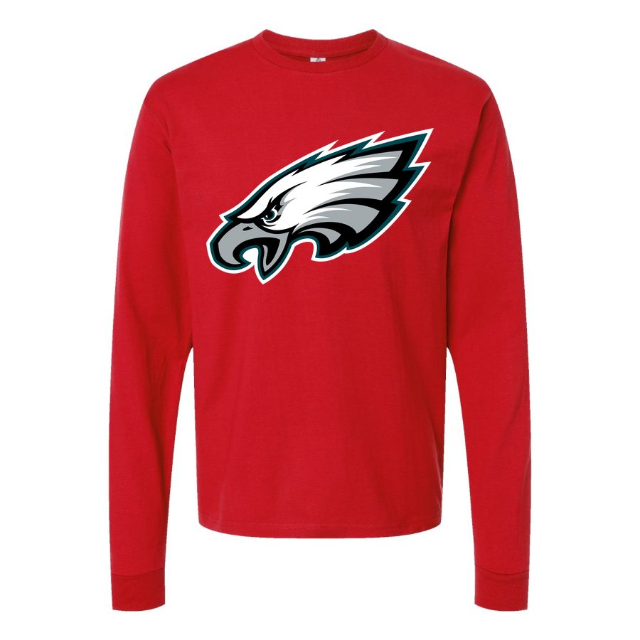 Men's Philadelphia Eagles Long sleeves Cotton Blend T-Shirt - Red