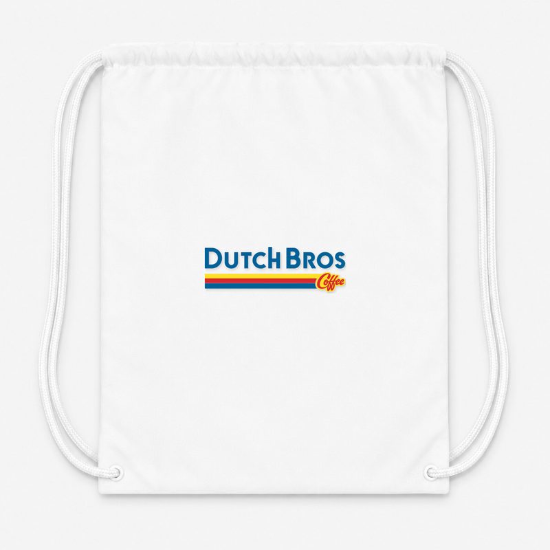 Dutch Bros Coffee Wordmark Drawstring Bag - White