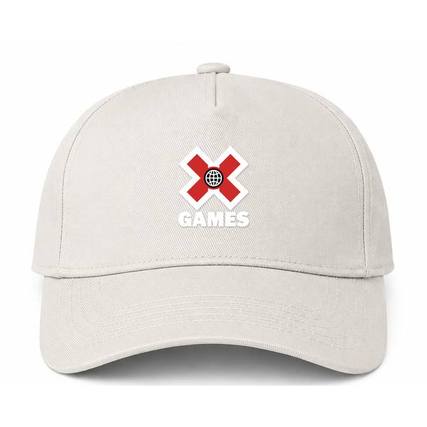 X Games White Logo Beige Dad Baseball Cap Hat