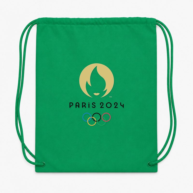 Olympics 2024 Paris Black Drawstring Bag - Green
