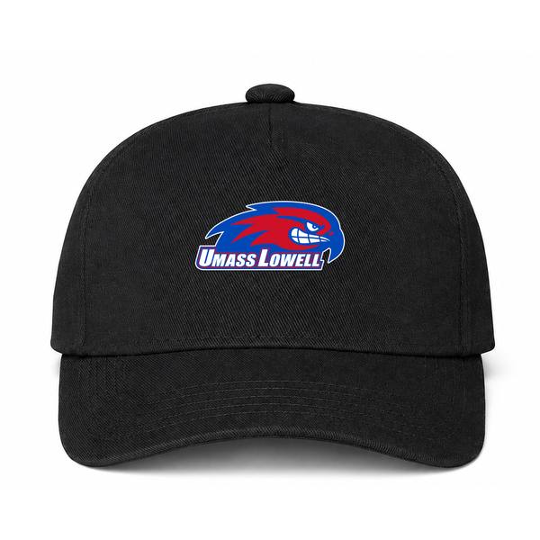 UMass Lowell River Hawks Logo Black Dad Baseball Cap Hat