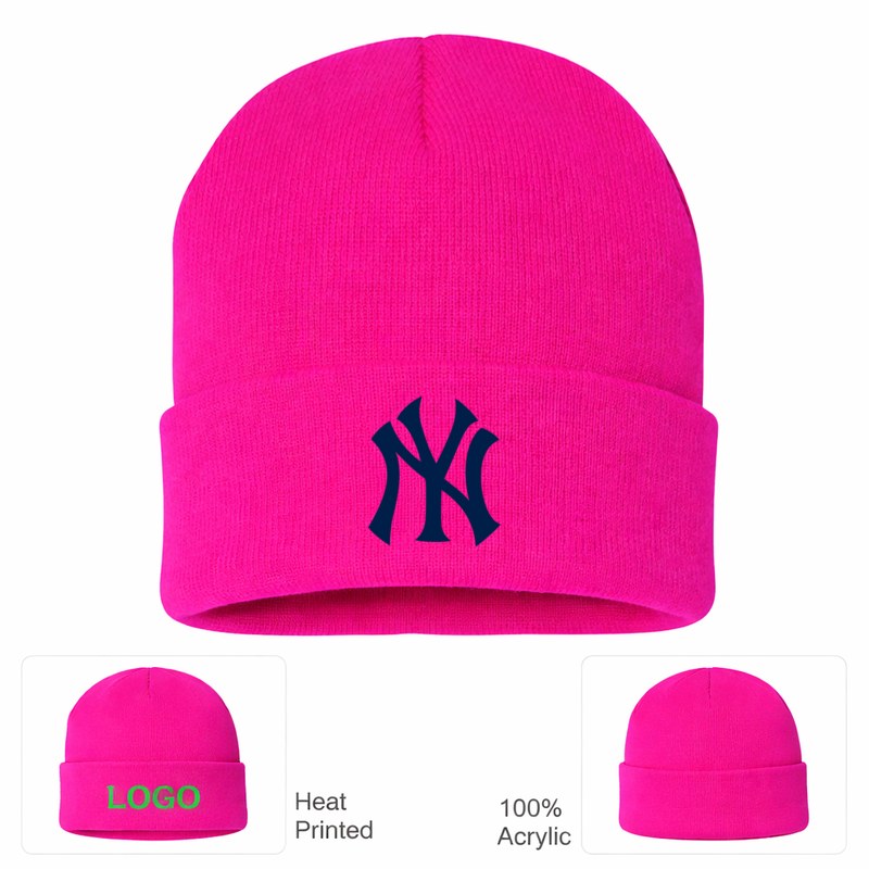 New York Yankees Hot Pink Beanie Hat
