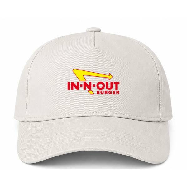 In-N-Out Burger Logo Beige Dad Baseball Cap Hat