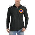 76 Logo quarter-zip athletic shirt in Black