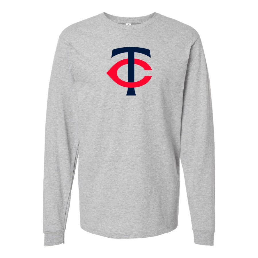 Men's Minnesota Twins Long sleeves Cotton Blend T-Shirt - Gray