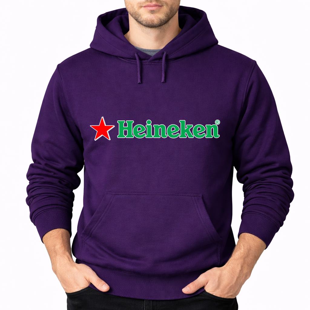 Men's Heineken Pullover Hoodie - Purple