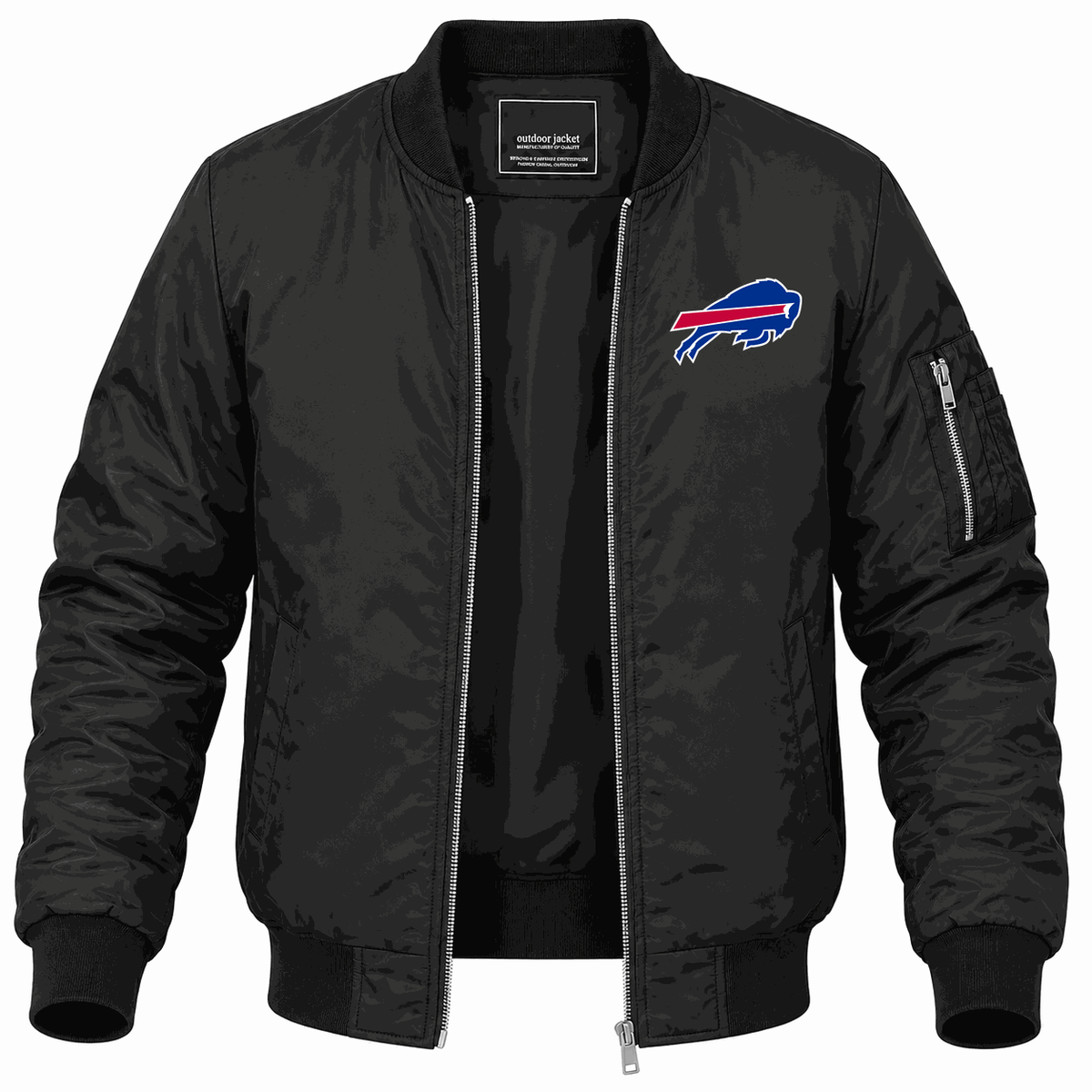 Men's Buffalo Bills Lightweight Bomber Jacket - Black