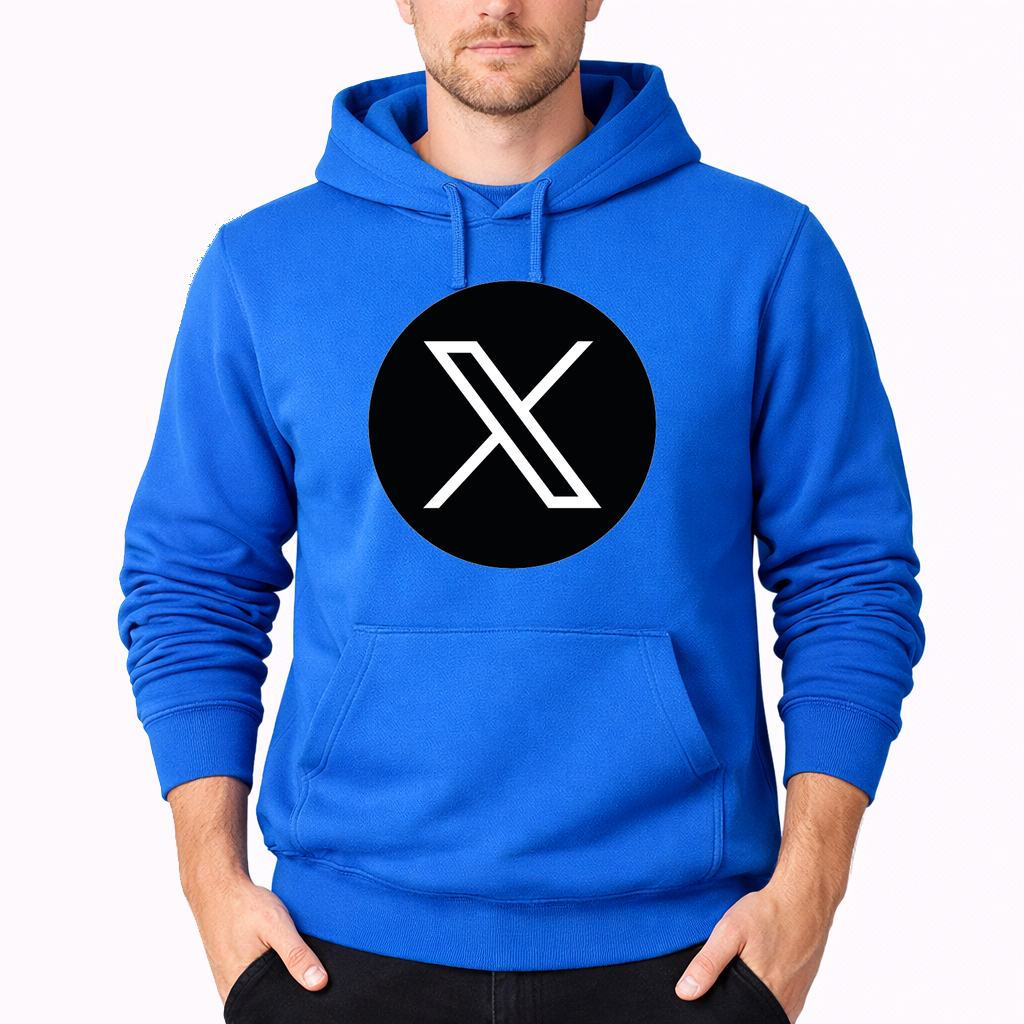 Men's Twitter X Pullover Hoodie - Azure