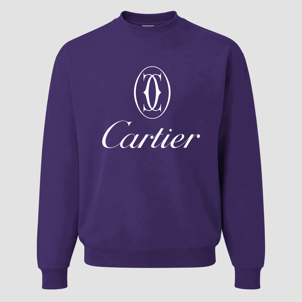 Men's Cartier White Logo Crewneck Sweatshirt - Purple