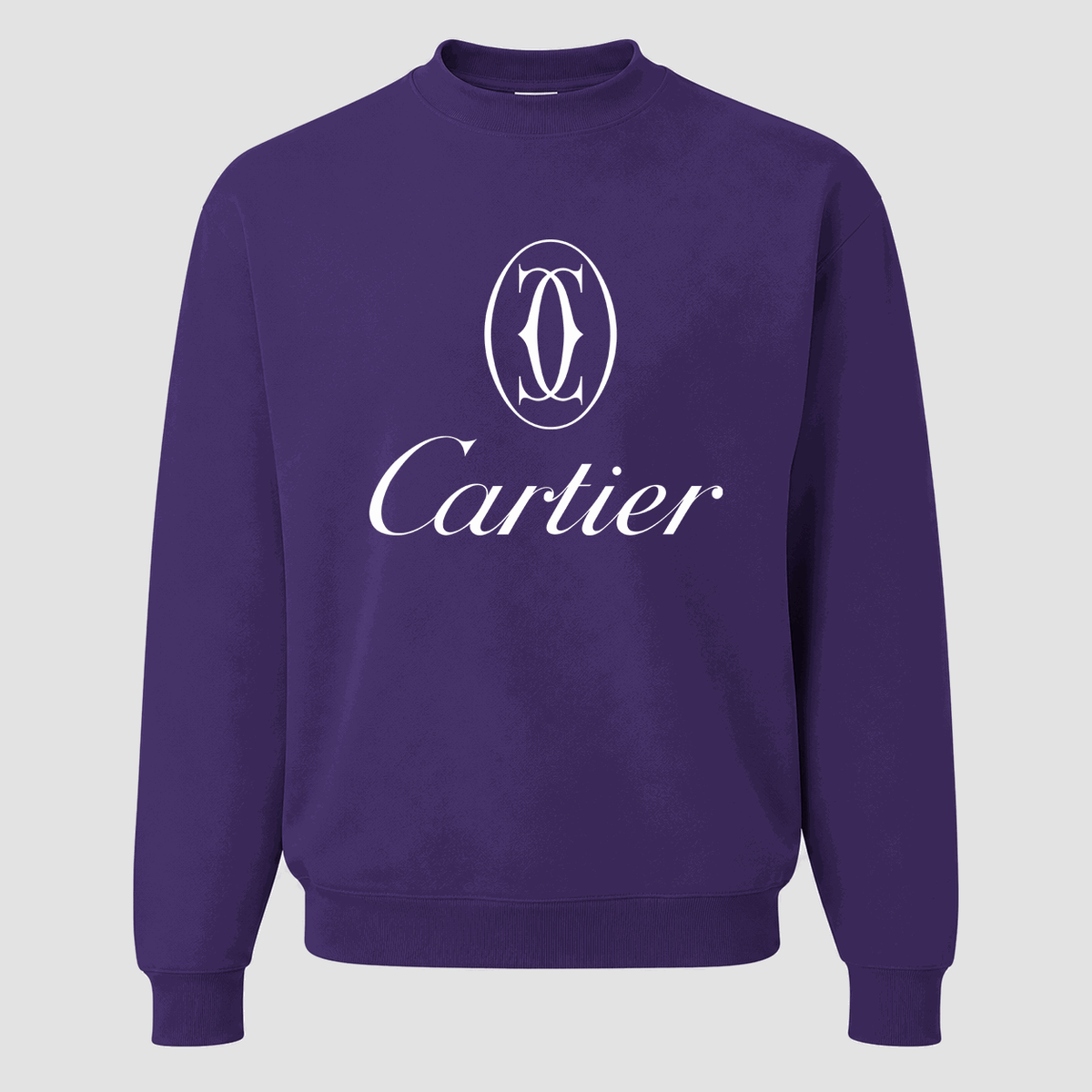 Men's Cartier White Logo Crewneck Sweatshirt - Purple