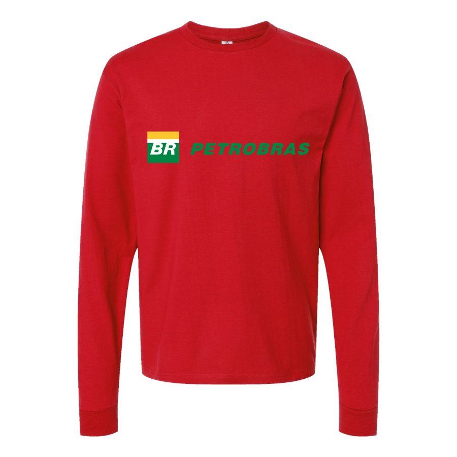 Men's Petrobras-Logo-1536x864 Long sleeves Cotton Blend T-Shirt - Red