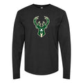 Men's Milwaukee Bucks Long sleeves Cotton Blend T-Shirt - Black