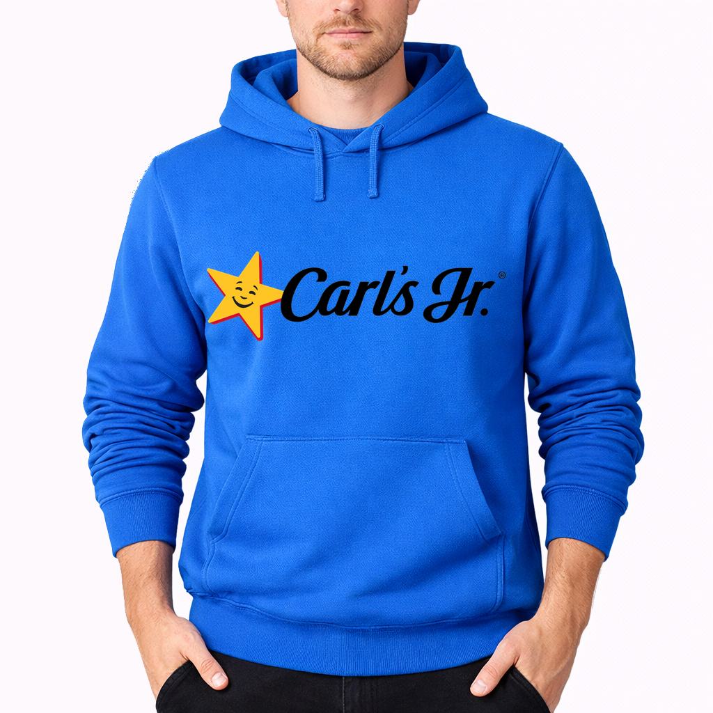 Men's Carl's Jr. Pullover Hoodie - Azure
