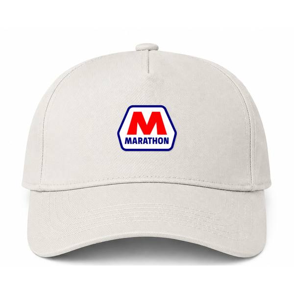 Marathon Logo Beige Dad Baseball Cap Hat