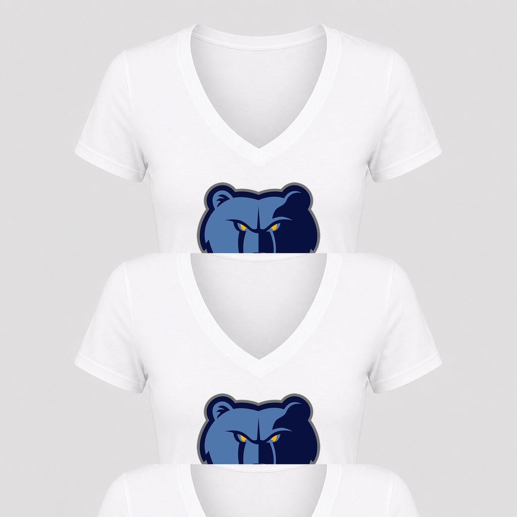 Women's Memphis Grizzlies V Neck T-Shirt in white