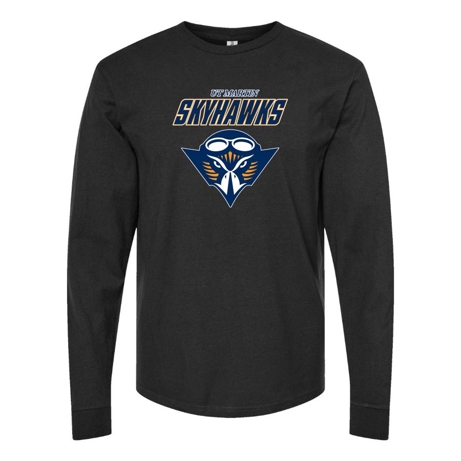 Men's Tennessee Martin Skyhawks Logo2 Long sleeves Cotton Blend T-Shirt - Black