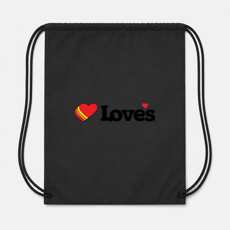 Loves Travel Stops Drawstring Bag - Black