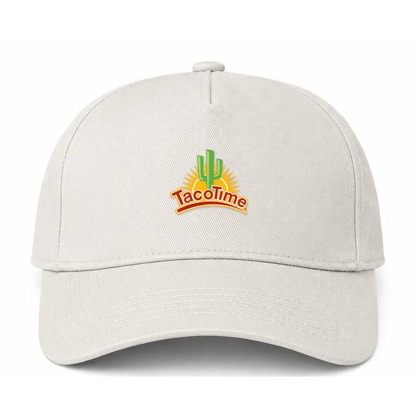 Taco Time Logo Beige Dad Baseball Cap Hat
