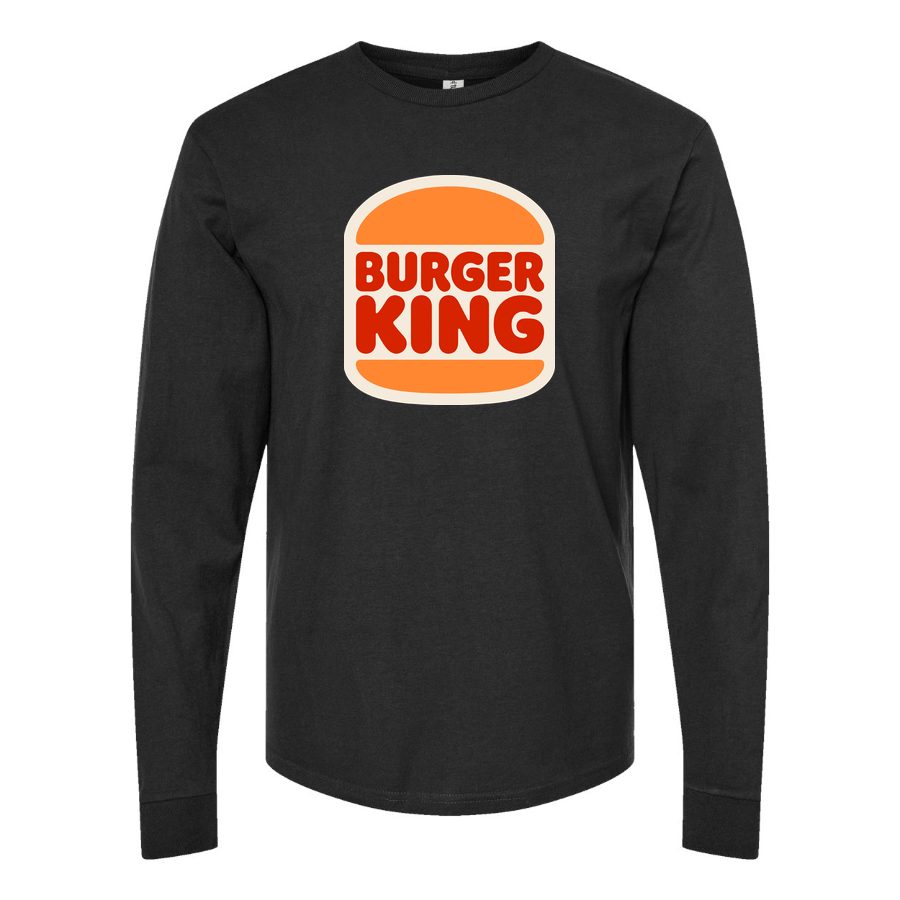 Men's Burger King Long sleeves Cotton Blend T-Shirt - Black