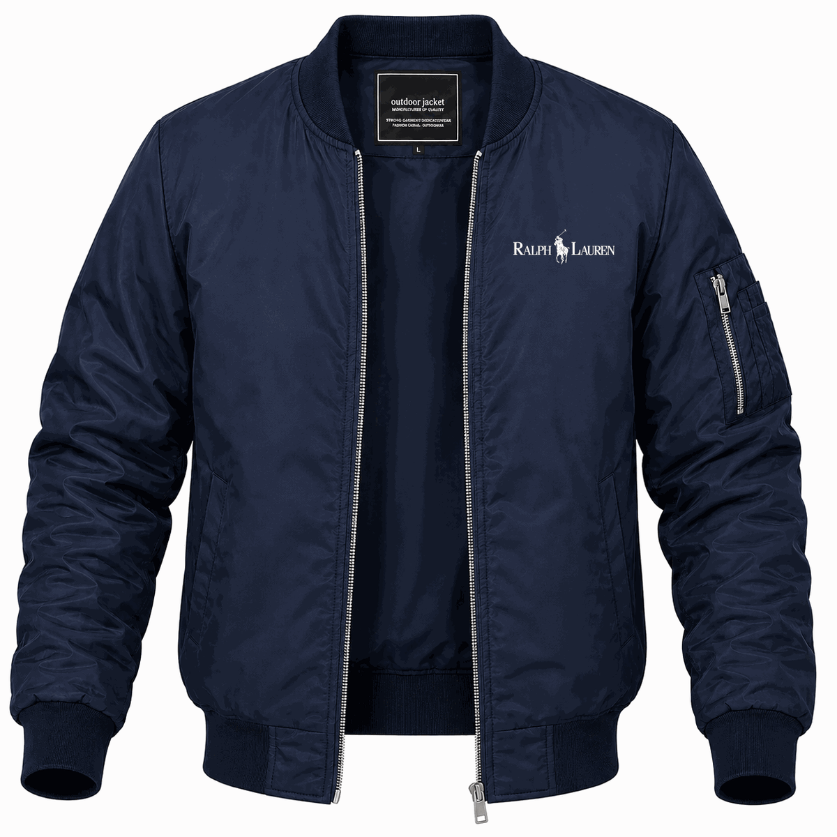 Men's Polo Ralph Lauren white Lightweight Bomber Jacket - Navy