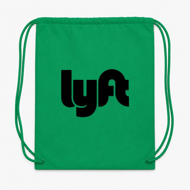 Lyft Black Drawstring Bag - Green
