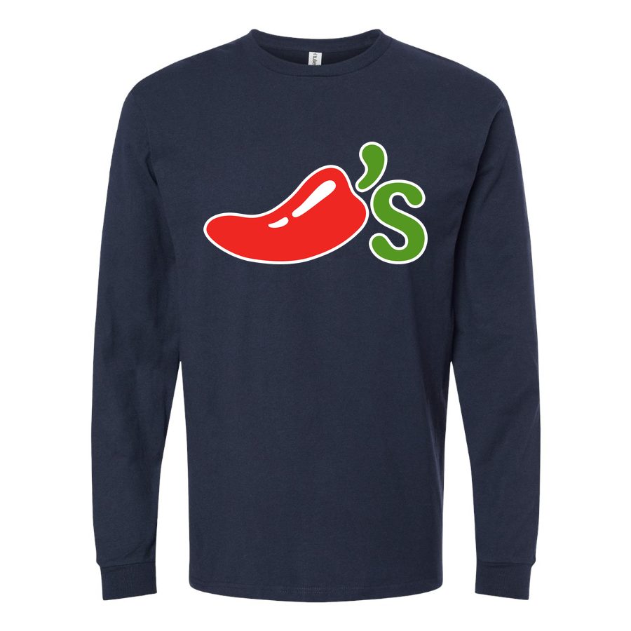 Men's Chilis-logo-1536x864 Long sleeves Cotton Blend T-Shirt - Navy