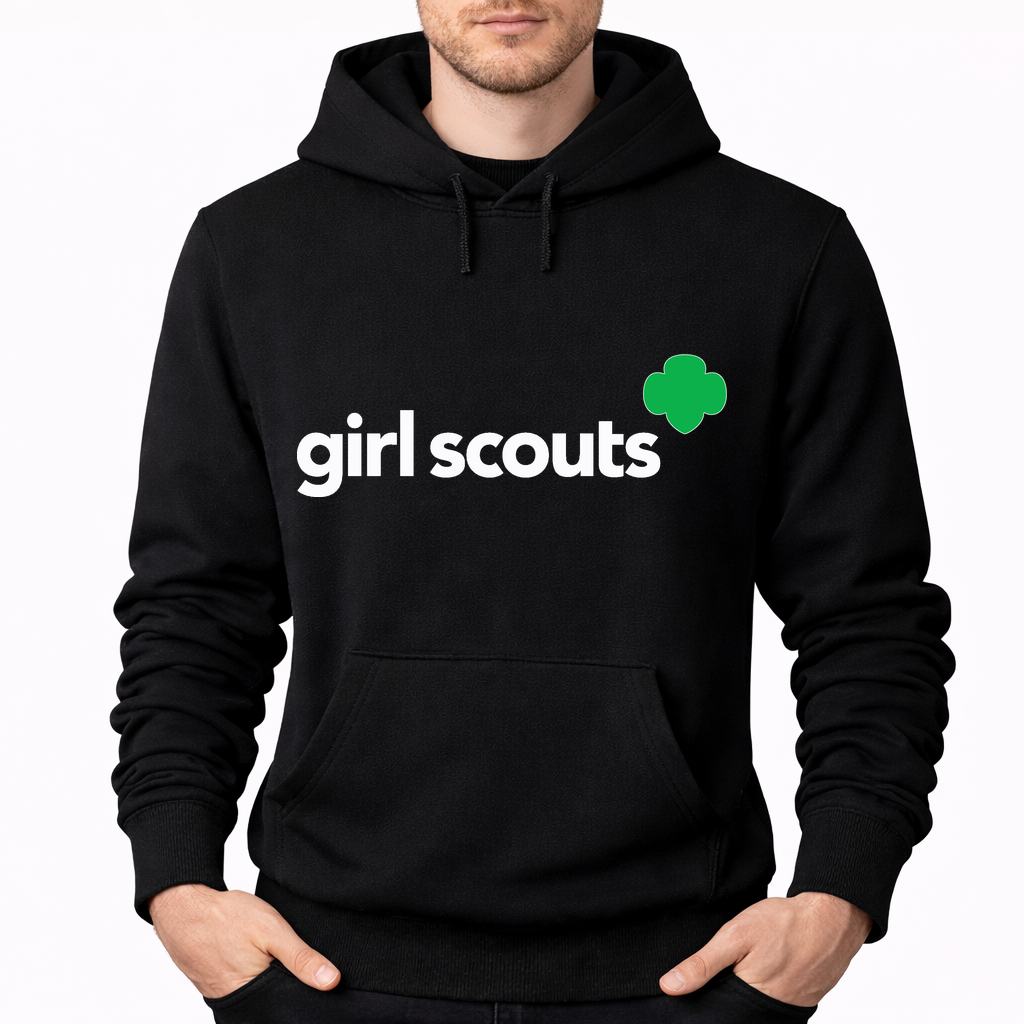 Men's Girl Scouts White Logo Pullover Hoodie - Black