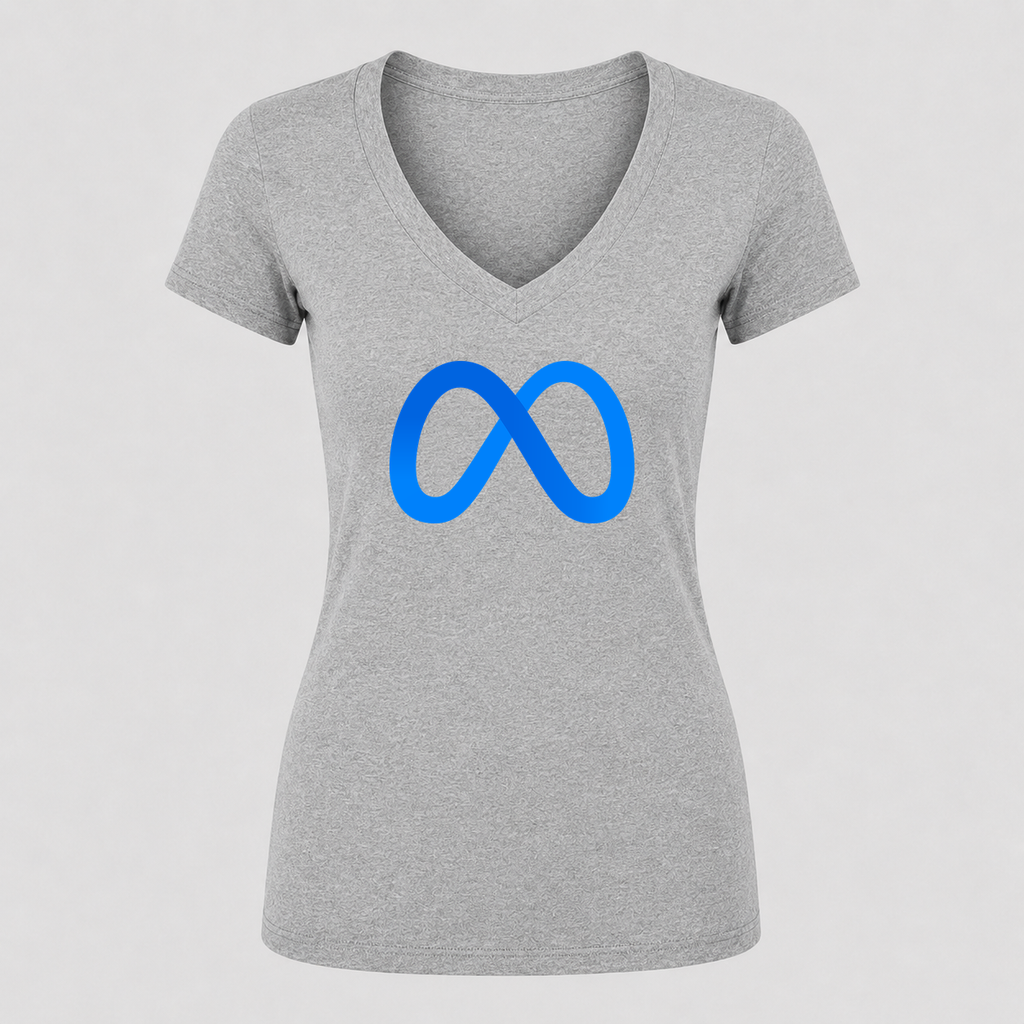 Women's Meta V Neck T-Shirt in gray
