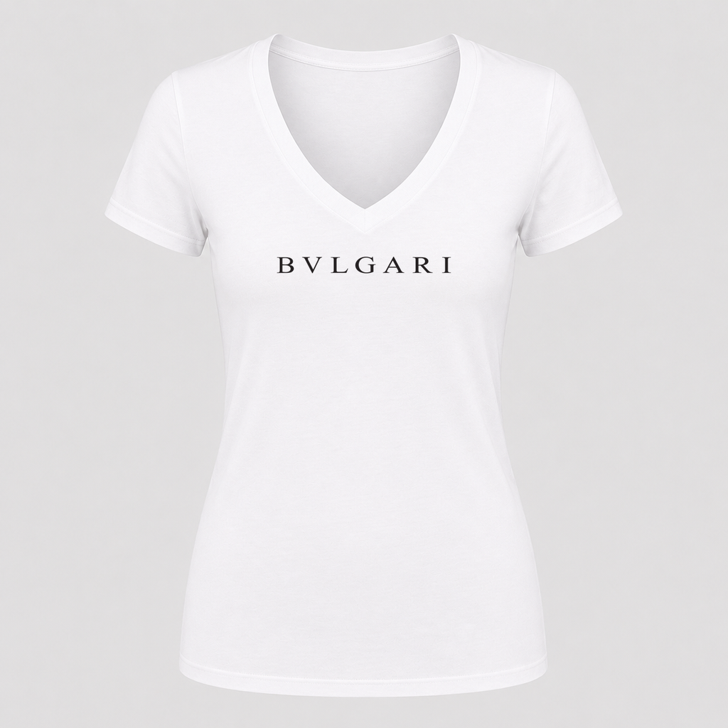Women's Bvlgari V Neck T-Shirt in white